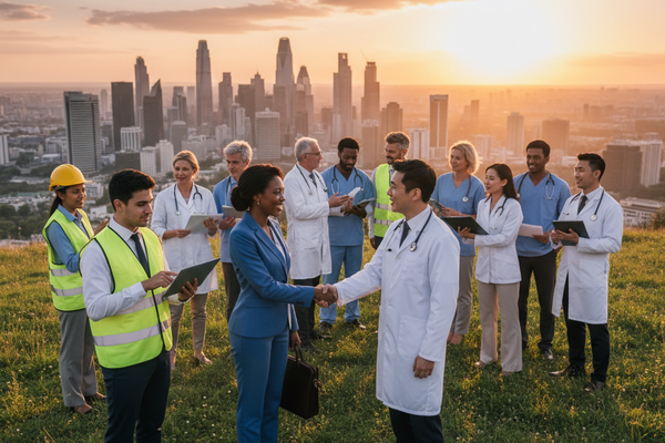 Diverse group of professionals